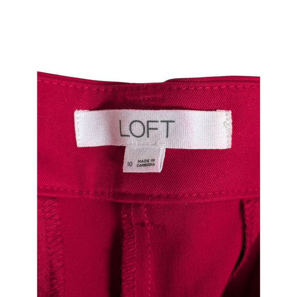 Ann Taylor Loft Women's Size 10 The Devin Slim Cuffed Ankle Pant Fuchsia Pink - Picture 8 of 10
